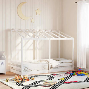 Kinderbett mit Dach 75x190 cm Kiefer Massivholz