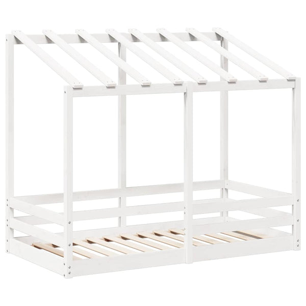 Kinderbett mit Dach Weiß 80x160 cm Kiefer