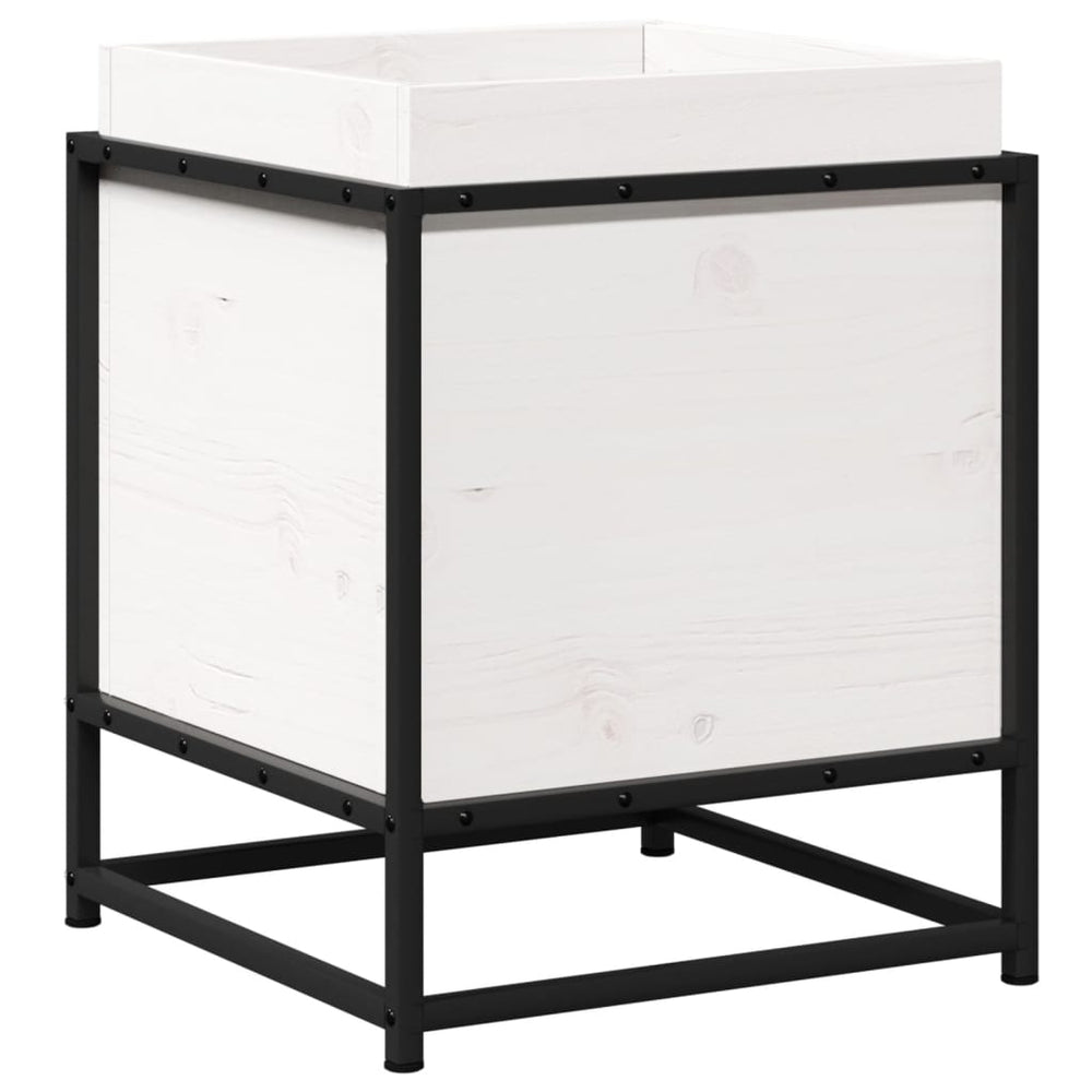 vidaXL Planter White 40x40x50 cm Solid Pine Wood