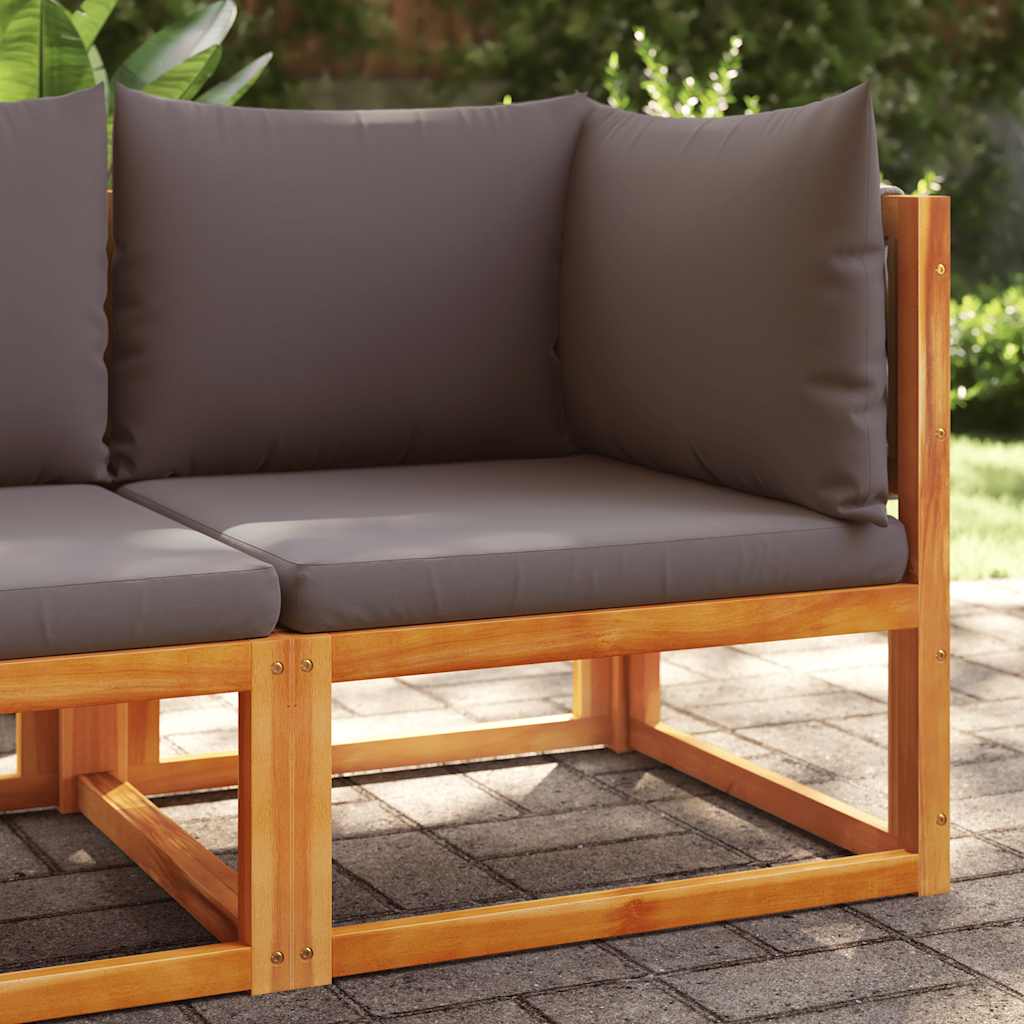 Gartensofa Ecke Akazie mit Kissen