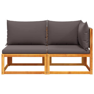 2-Sitzer Gartensofa Akazie mit Kissen