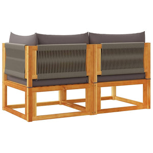 2-Sitzer Gartensofa Akazie mit Kissen