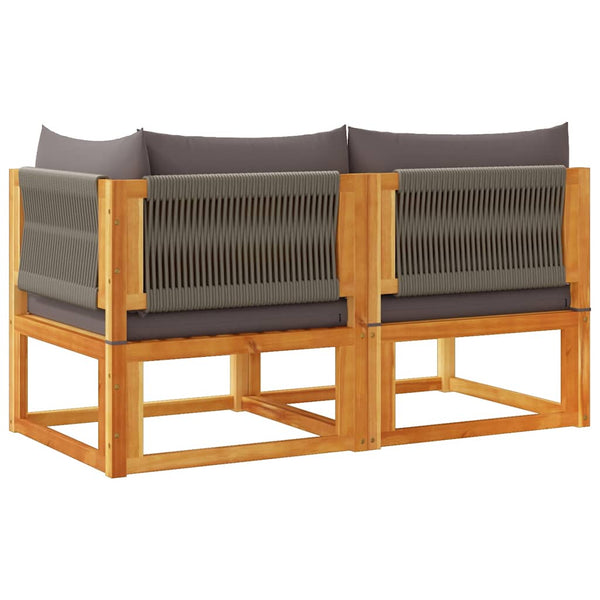 2-Sitzer Gartensofa Akazie mit Kissen