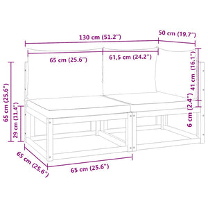 2-Sitzer Gartensofa Akazie mit Kissen