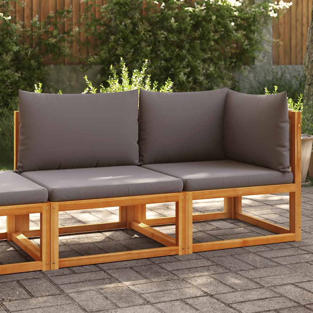 vidaXL 2-Seater Garden Sofa with Cushions Acacia Wood & Rope