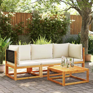 Gartensofa Ecke Akazie & Rattan mit Kissen