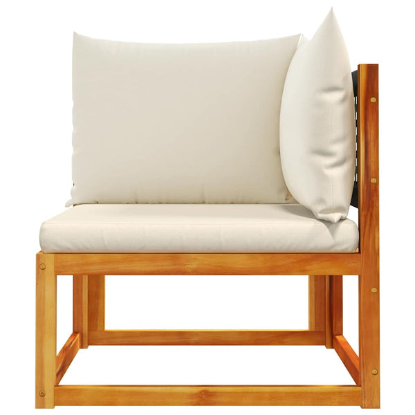 Gartensofa Ecke Akazie & Rattan mit Kissen
