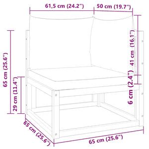 Gartensofa Ecke Akazie & Rattan mit Kissen