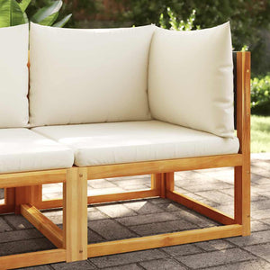 Gartensofa Ecke Akazie & Rattan mit Kissen