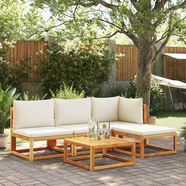 Gartensofa Akazie Rattan ohne Armlehne
