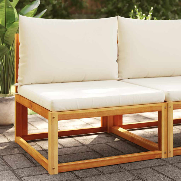 Gartensofa Akazie Rattan ohne Armlehne