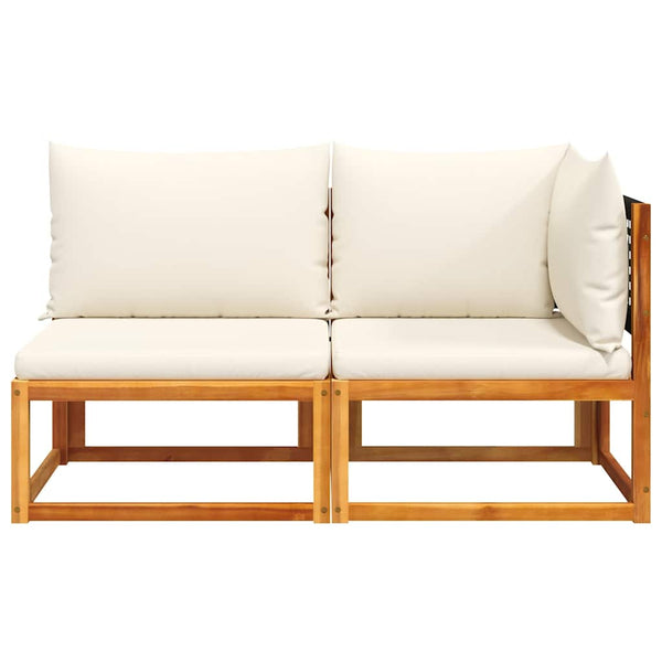 Gartensofa 2-Sitzer Akazie & Rattan