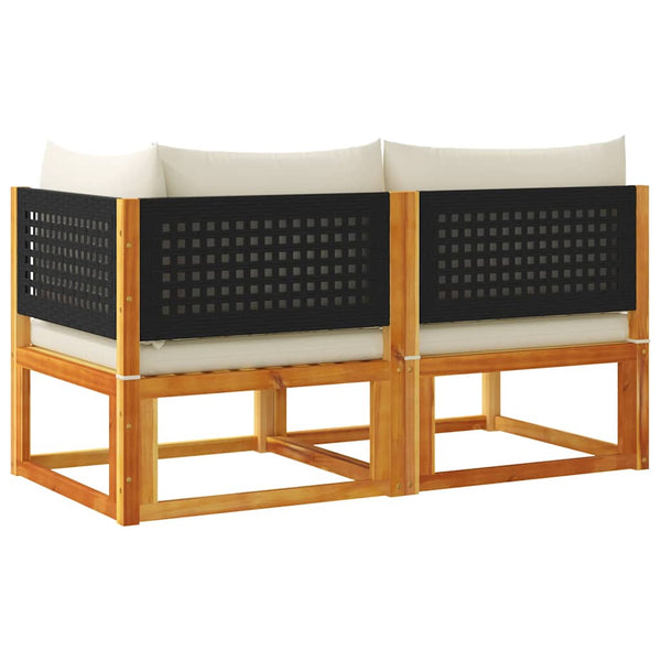 Gartensofa 2-Sitzer Akazie & Rattan