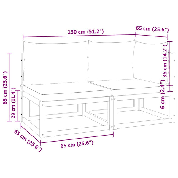 Gartensofa 2-Sitzer Akazie & Rattan