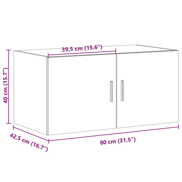 Wandschrank Grau Sonoma 80 cm