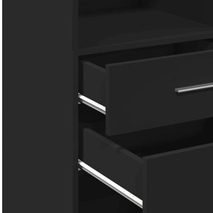 Schwarzes Highboard 30x42,5x124 cm