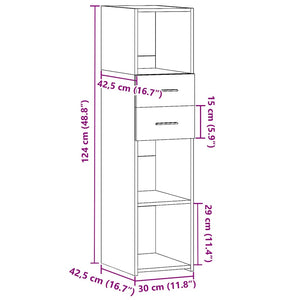 Schwarzes Highboard 30x42,5x124 cm