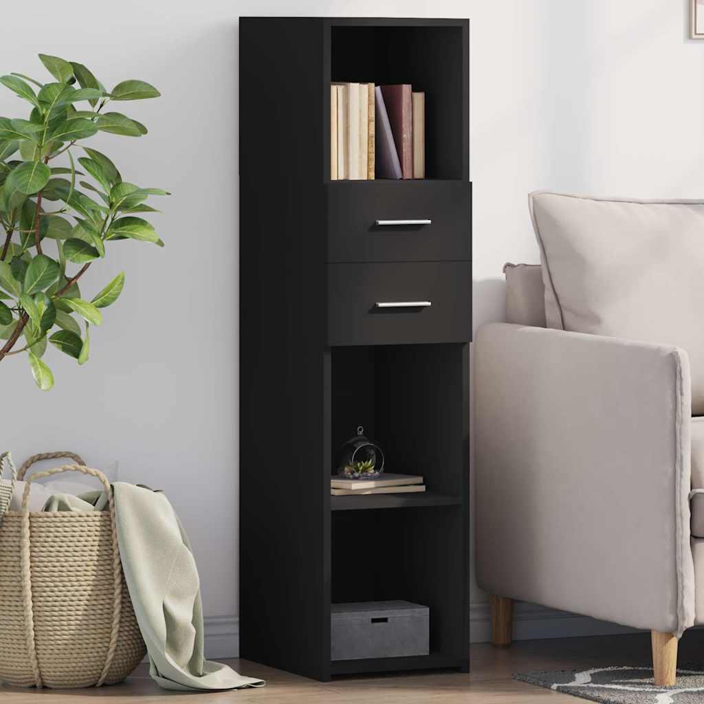 Schwarzes Highboard 30x42,5x124 cm
