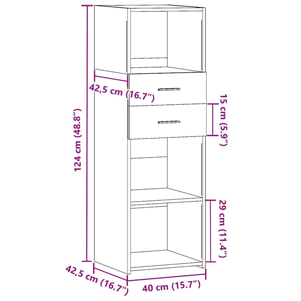 Weißes Highboard 40x42,5x124 cm