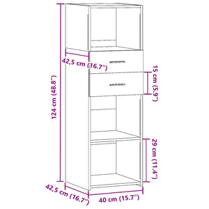 Schwarzes Highboard 40x42,5x124 cm