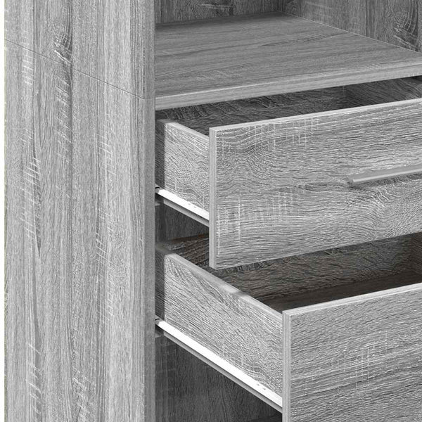 Graues Highboard Sonoma, 40x124 cm