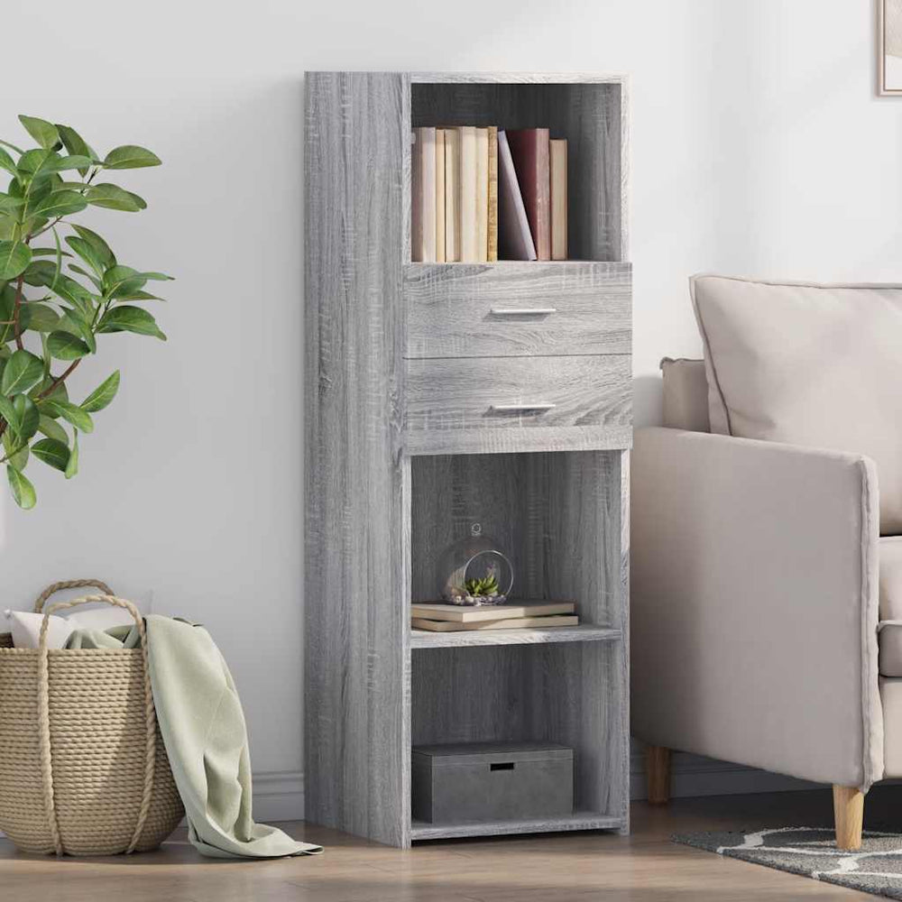 Graues Highboard Sonoma, 40x124 cm