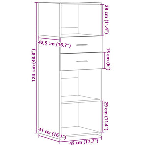 Weißes Highboard 45x42,5x124cm