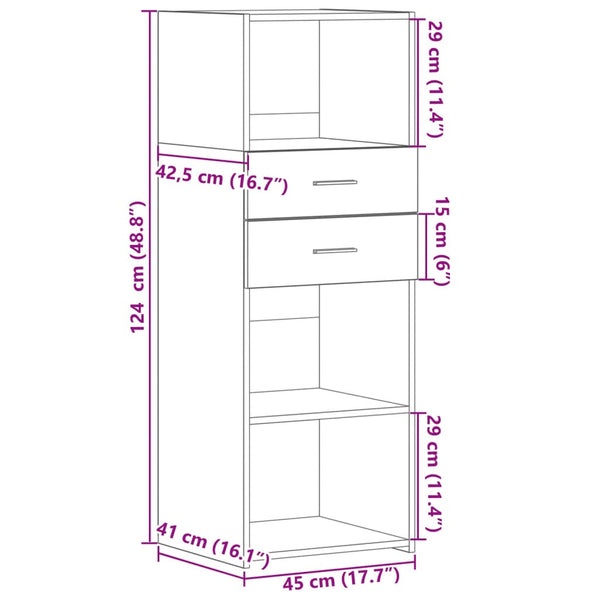 Highboard Sonoma Eiche 45x42,5x124 cm