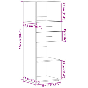 Highboard Betongrau 45x124 cm