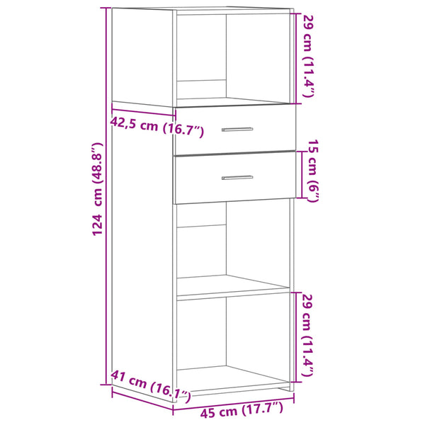 Highboard Betongrau 45x124 cm
