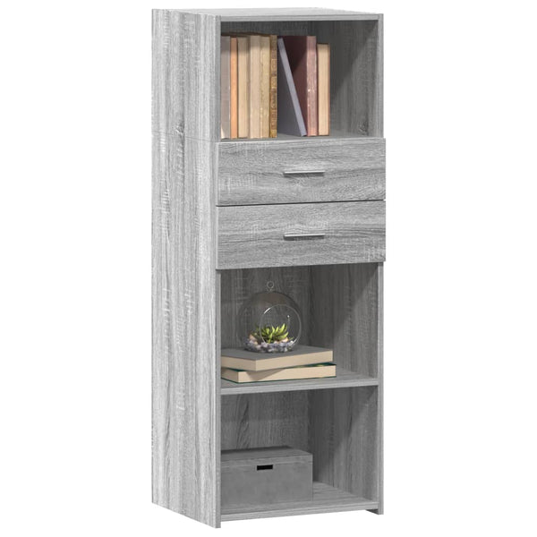 Graues Highboard Sonoma, 45x42,5x124 cm