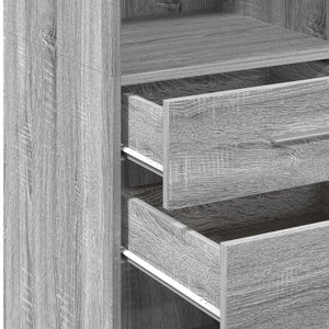 Graues Highboard Sonoma, 45x42,5x124 cm