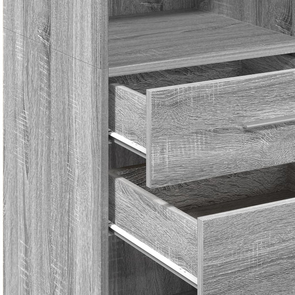 Graues Highboard Sonoma, 45x42,5x124 cm