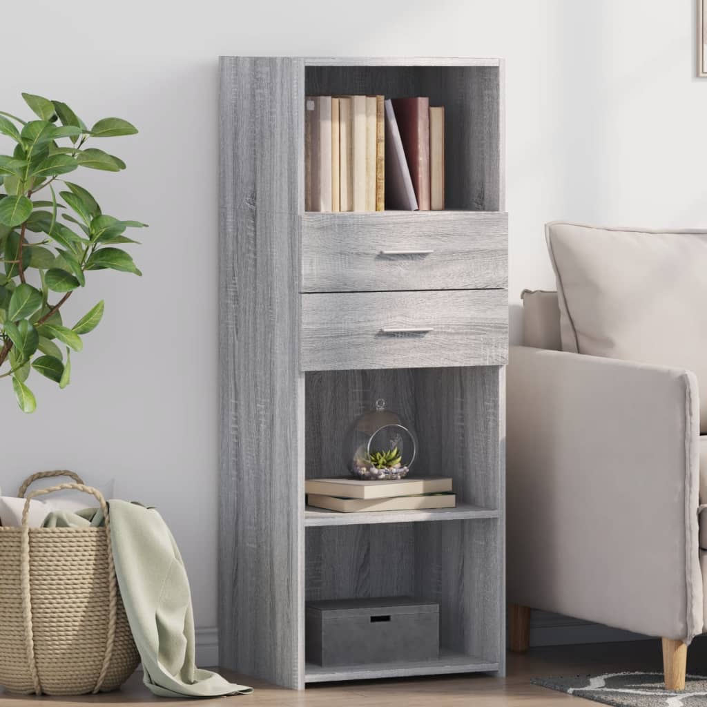 Graues Highboard Sonoma, 45x42,5x124 cm