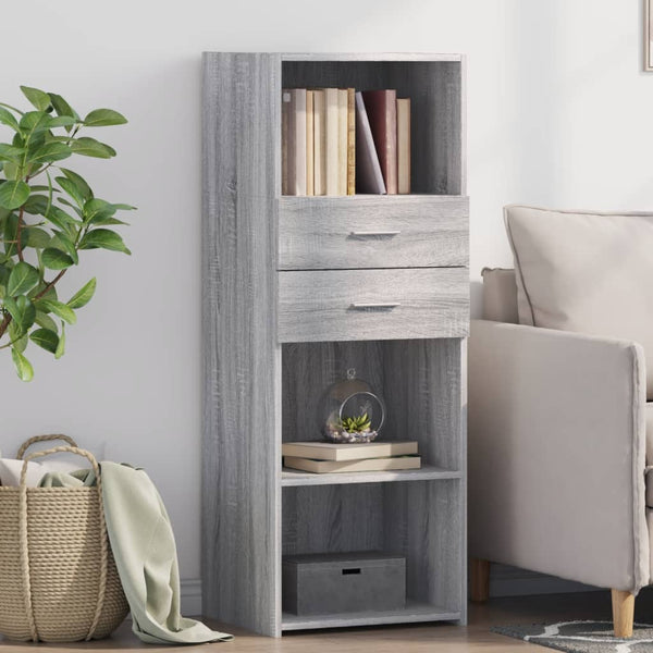 Graues Highboard Sonoma, 45x42,5x124 cm