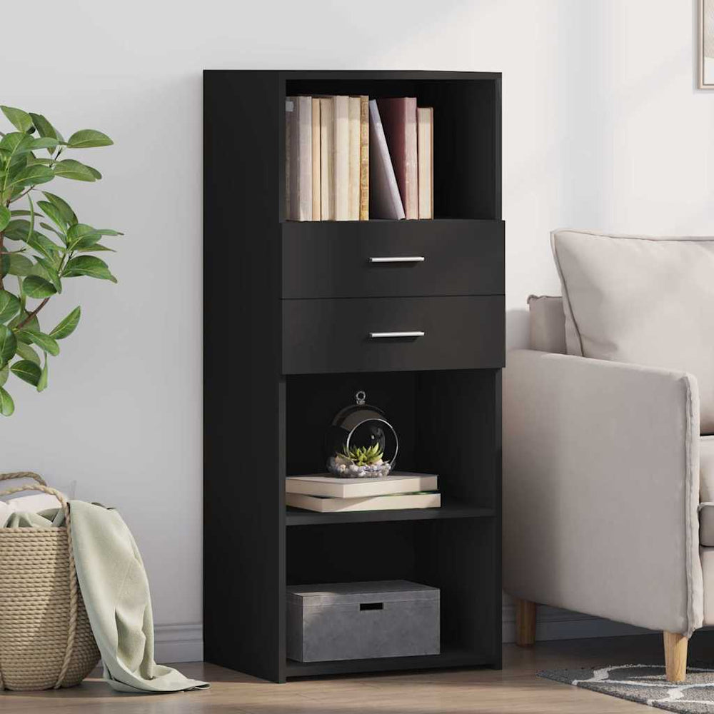Schwarzes Highboard 50x42,5x124cm