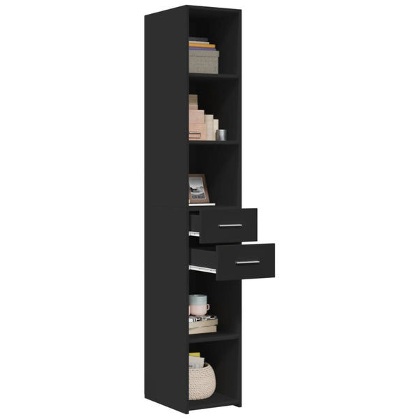 Schwarzes Highboard 30x42,5x185 cm