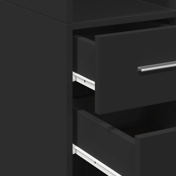 Schwarzes Highboard 30x42,5x185 cm