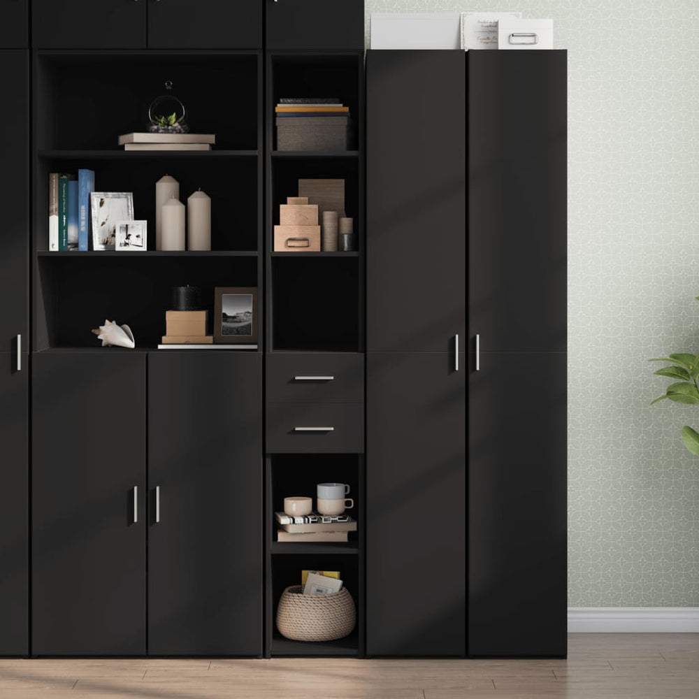 Schwarzes Highboard 30x42,5x185 cm