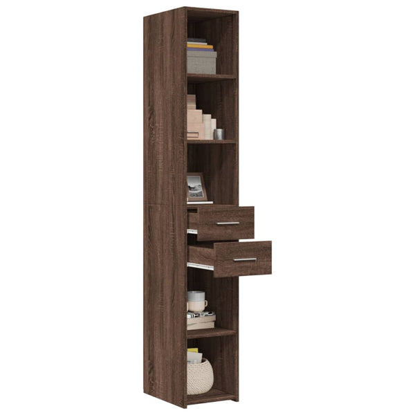 Highboard Braun Eichenoptik, 185 cm hoch