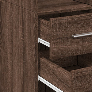 Highboard Braun Eichenoptik, 185 cm hoch