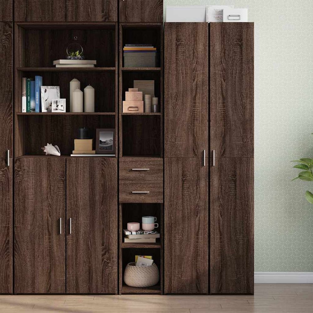 Highboard Braun Eichenoptik, 185 cm hoch
