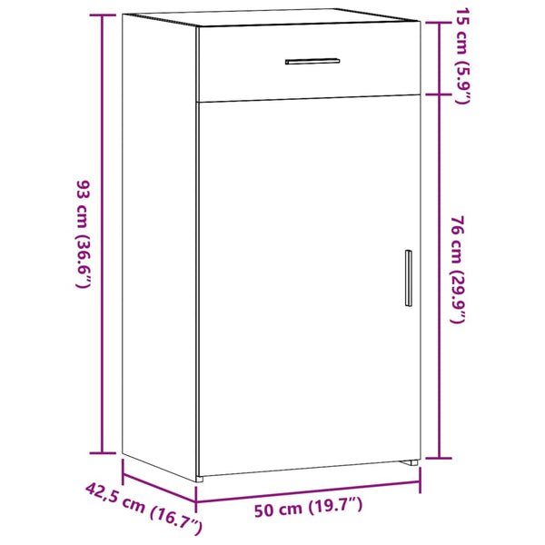Schwarzes Sideboard 50x42,5x93 cm