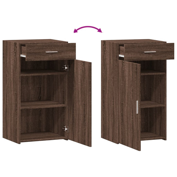 vidaXL Commode marron aspect chêne 50x42,5x93 cm bois d'ingénierie
