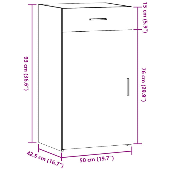 vidaXL Commode marron aspect chêne 50x42,5x93 cm bois d'ingénierie