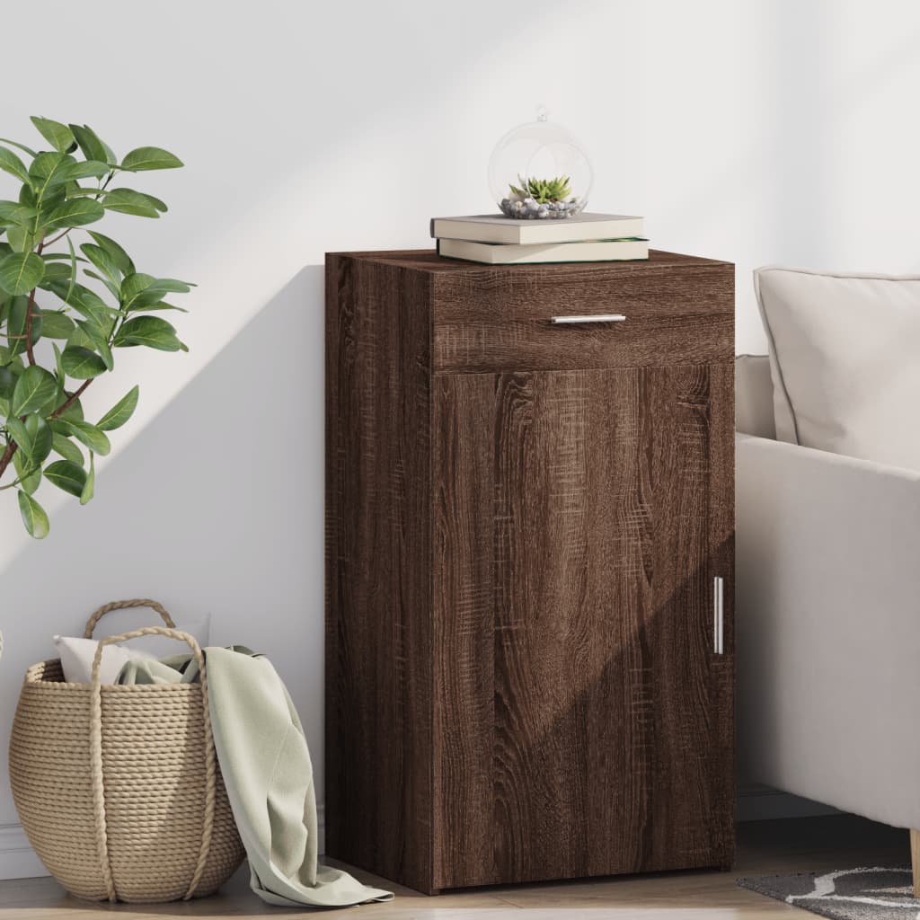 vidaXL Commode marron aspect chêne 50x42,5x93 cm bois d'ingénierie