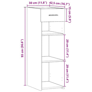 Schwarzes Sideboard 30x42,5x93 cm