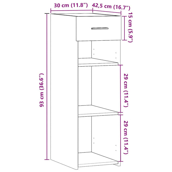 Schwarzes Sideboard 30x42,5x93 cm