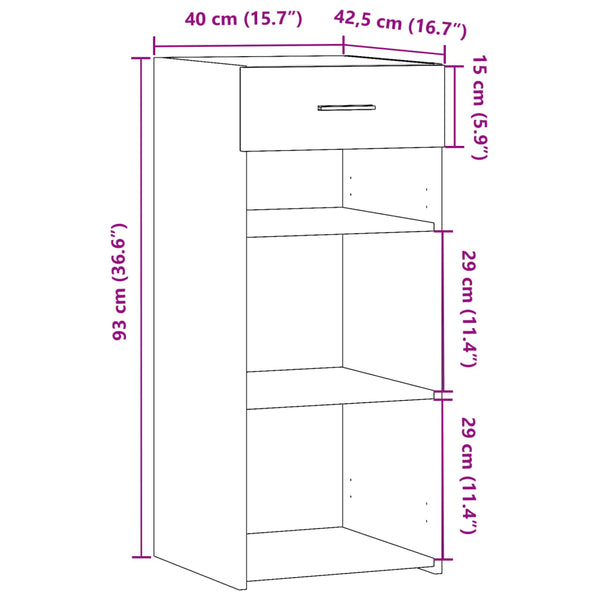 Schwarzes Sideboard 40x42,5x93 cm