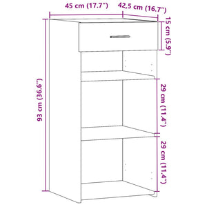 Betongraues Sideboard 45x42,5x93 cm